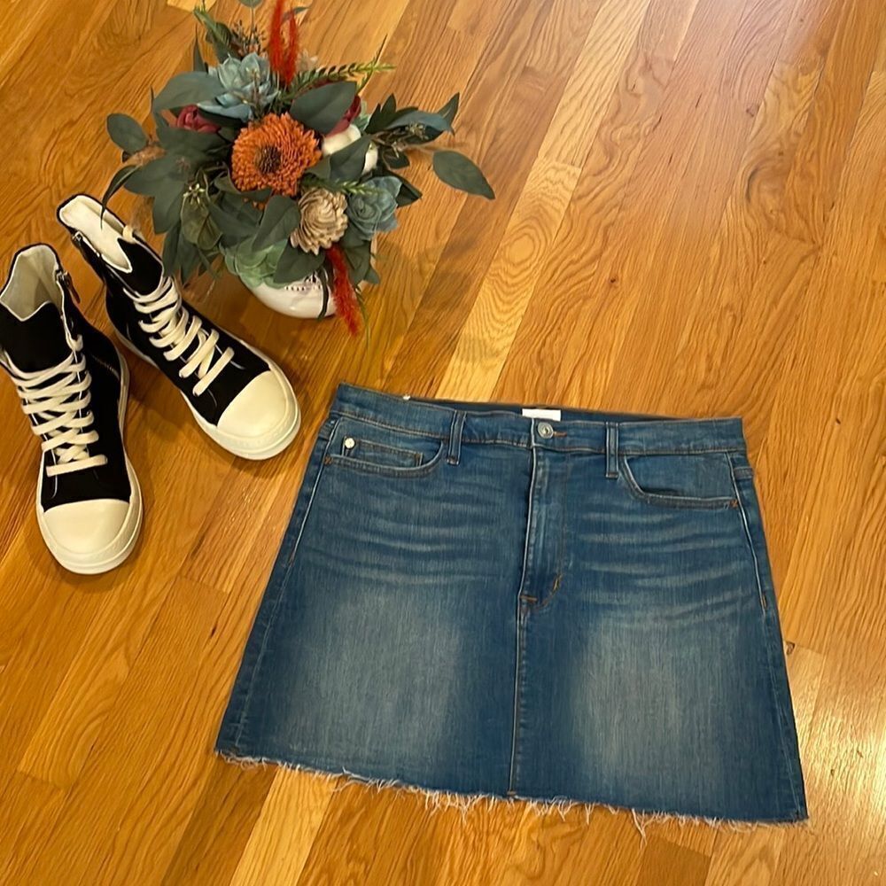 Hudson Vivid High Rise Cut Off Hem Stretch Denim Mini - 31 - Excellent C…
